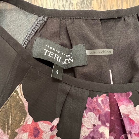 Rickie Freeman for Teri Jon Floral Print Georgette Dress - Picture 12 of 14